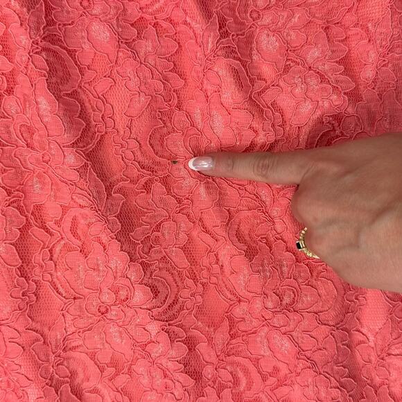 Vintage Jessica McClintock Pink Floral Lace Strapless Mermaid Maxi Dress size 10 - Picture 8 of 14